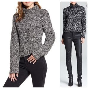 •EILEEN FISHER• Crop Turtleneck Poncho Sweater